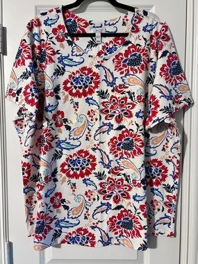 Floral Paisley Short Sleeve Top